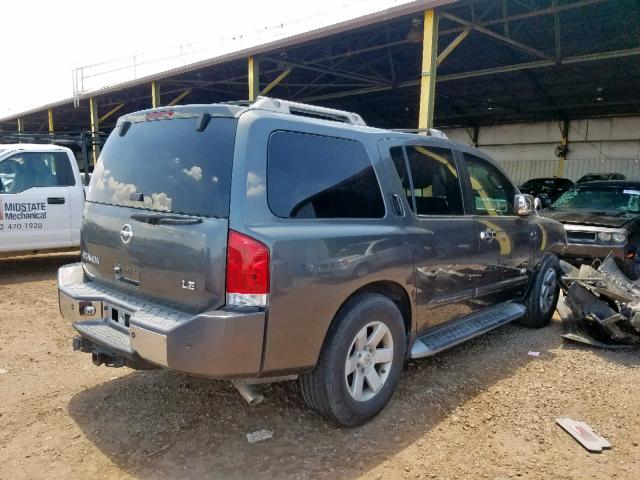 5N1AA08A65N730354 - 2005 NISSAN ARMADA SE GRAY photo 4