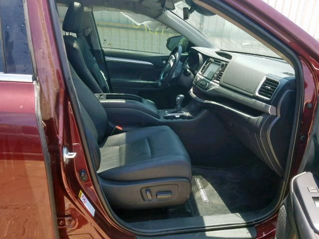 5TDKZRFH6JS252365 - 2018 TOYOTA HIGHLANDER RED photo 5