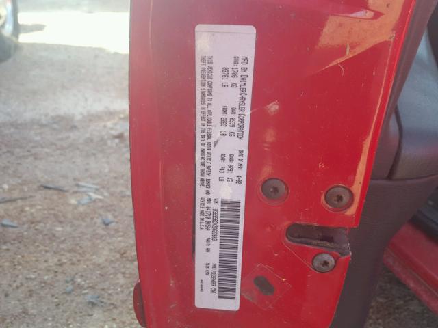 1B3ES56CX2D622603 - 2002 DODGE NEON ES RED photo 10