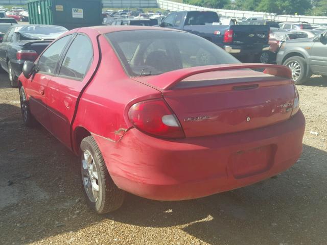 1B3ES56CX2D622603 - 2002 DODGE NEON ES RED photo 3