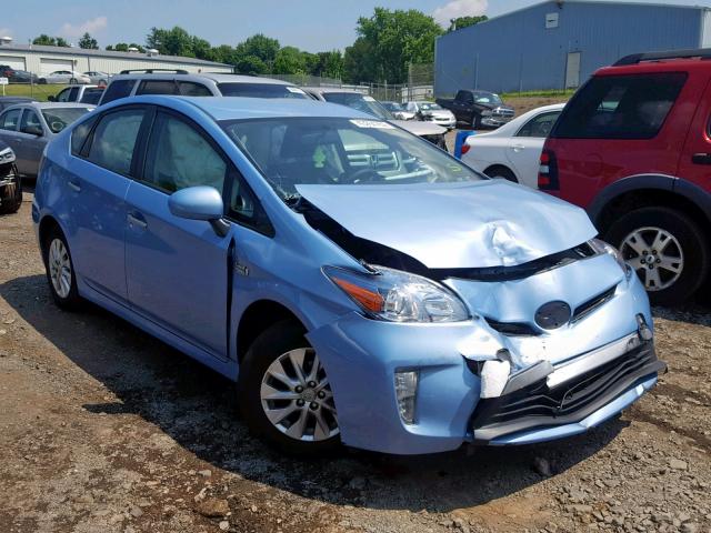 JTDKN3DP7E3050290 - 2014 TOYOTA PRIUS PLUG BLUE photo 1