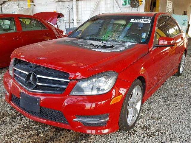 WDDGF4HB9EA948852 - 2014 MERCEDES-BENZ C 250 RED photo 2