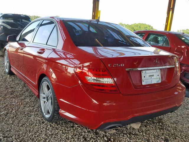 WDDGF4HB9EA948852 - 2014 MERCEDES-BENZ C 250 RED photo 3