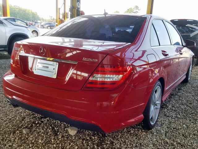 WDDGF4HB9EA948852 - 2014 MERCEDES-BENZ C 250 RED photo 4