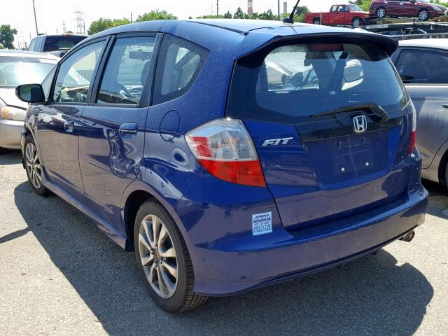 JHMGE8H58CC008380 - 2012 HONDA FIT SPORT BLUE photo 3