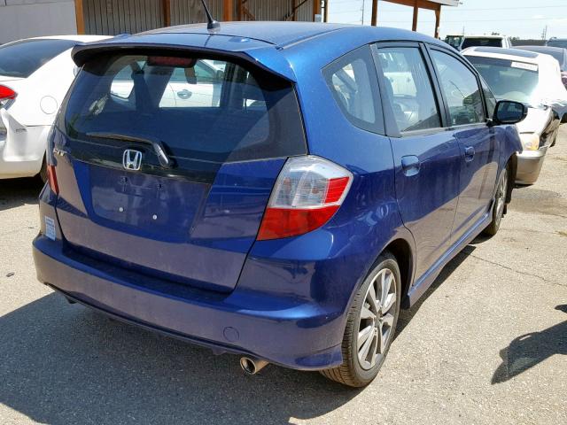 JHMGE8H58CC008380 - 2012 HONDA FIT SPORT BLUE photo 4