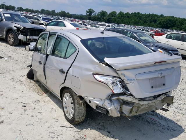 3N1CN7AP2HL861216 - 2017 NISSAN VERSA S SILVER photo 3