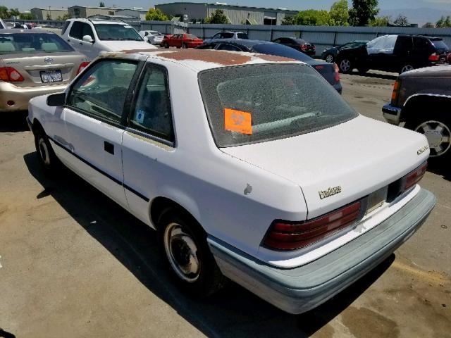 1P3XP24DXPN502465 - 1993 PLYMOUTH SUNDANCE WHITE photo 3