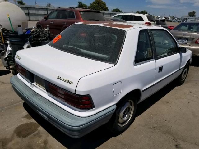 1P3XP24DXPN502465 - 1993 PLYMOUTH SUNDANCE WHITE photo 4