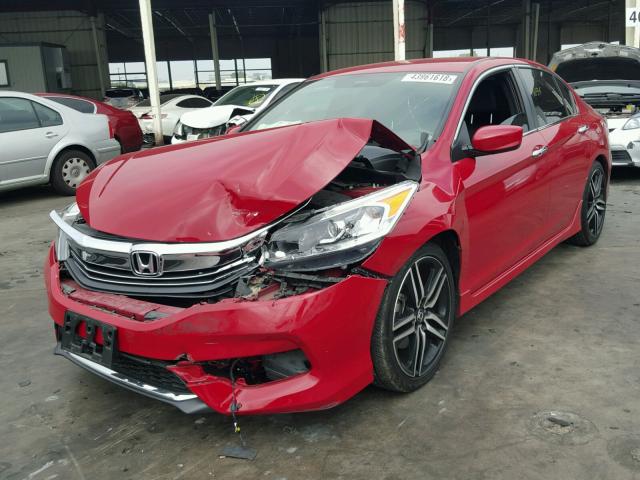 1HGCR2F10HA049043 - 2017 HONDA ACCORD SPO RED photo 2