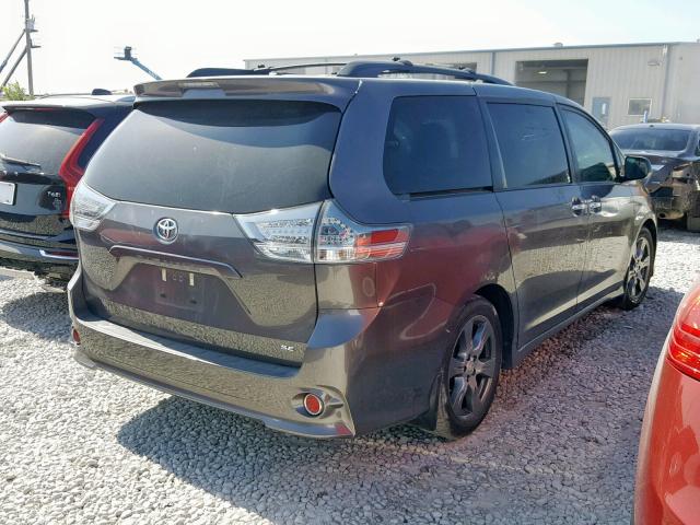 5TDXZ3DC9HS835078 - 2017 TOYOTA SIENNA SE GRAY photo 4