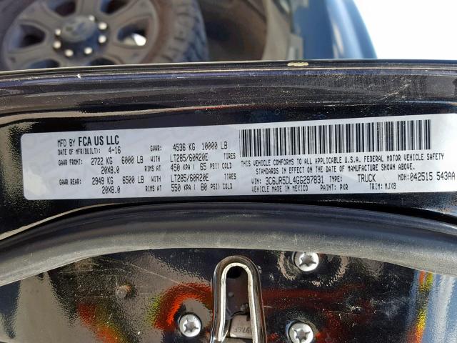 3C6UR5DL4GG297831 - 2016 RAM 2500 SLT 黑色 照片 10