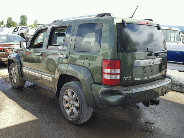 1J8GN58K48W221377 - 2008 JEEP LIBERTY LI GREEN photo 3