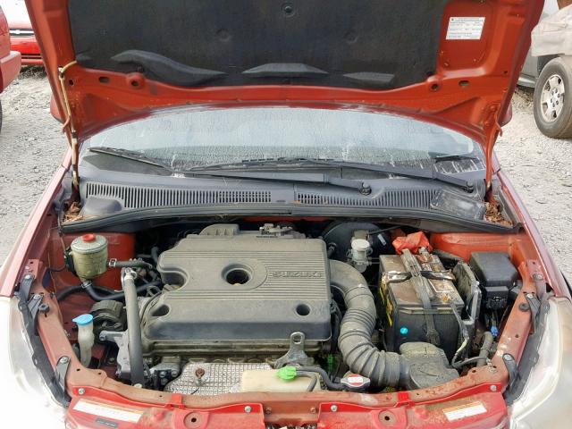 JS2YA417385100021 - 2008 SUZUKI SX4 TOURIN RED photo 7