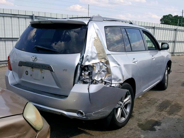 JTEDS43A992069306 - 2009 TOYOTA HIGHLANDER SILVER photo 4