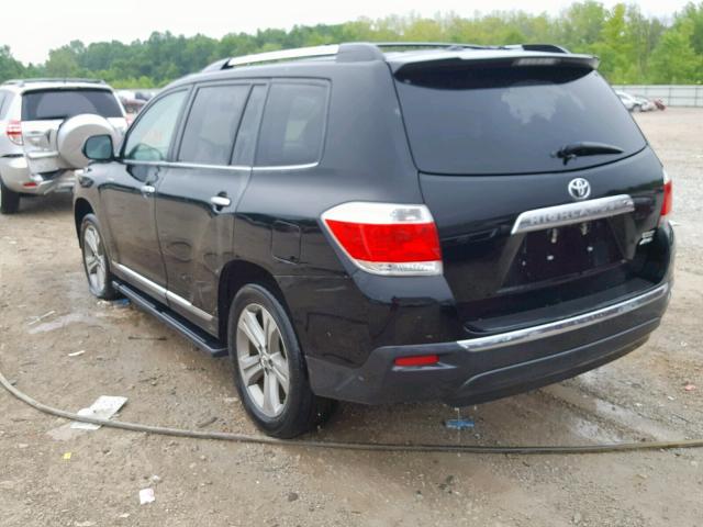 5TDDK3EH1CS149269 - 2012 TOYOTA HIGHLANDER BLACK photo 3