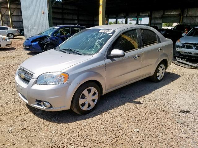 KL1TG56E49B396175 - 2009 CHEVROLET AVEO LT SILVER photo 2