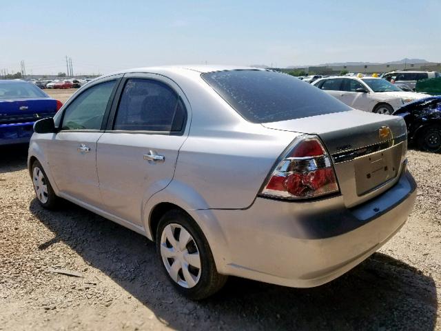 KL1TG56E49B396175 - 2009 CHEVROLET AVEO LT SILVER photo 3