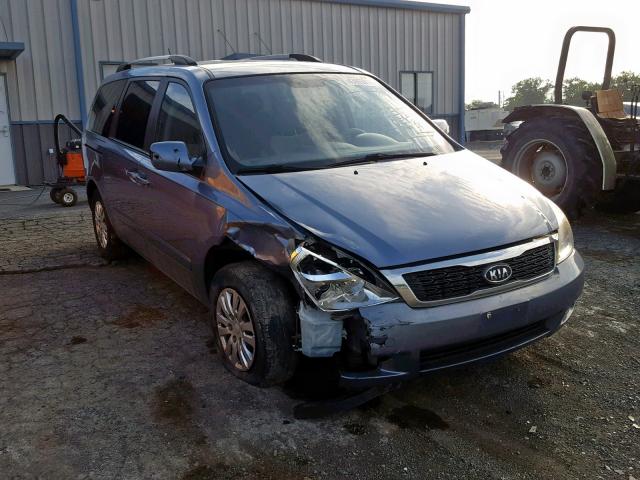 KNDMG4C72B6365809 - 2011 KIA SEDONA LX BLUE photo 1