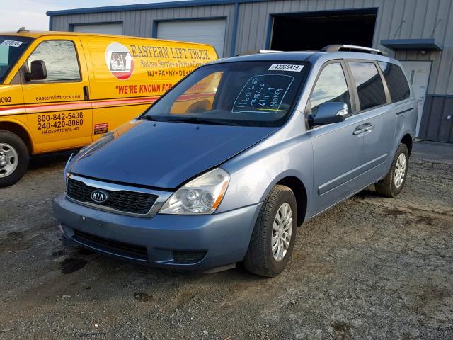 KNDMG4C72B6365809 - 2011 KIA SEDONA LX BLUE photo 2