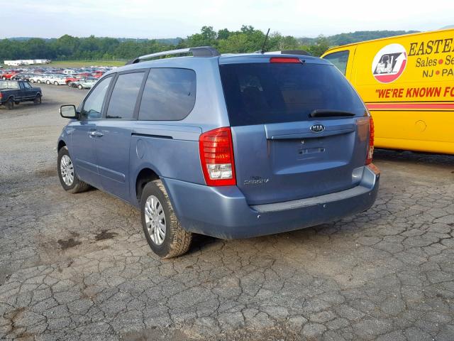 KNDMG4C72B6365809 - 2011 KIA SEDONA LX BLUE photo 3