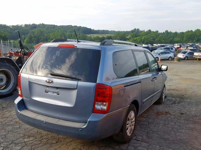 KNDMG4C72B6365809 - 2011 KIA SEDONA LX BLUE photo 4