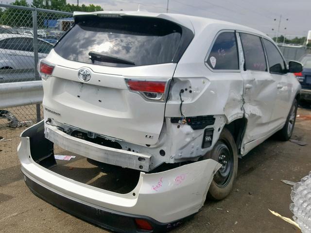 5TDZKRFH0GS168487 - 2016 TOYOTA HIGHLANDER WHITE photo 4