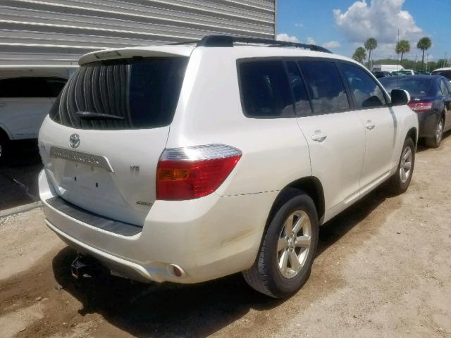 JTEES41A882067729 - 2008 TOYOTA HIGHLANDER WHITE photo 4