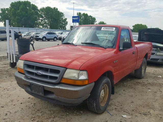 1FTYR10C0YPB28394 - 2000 FORD RANGER RED photo 2