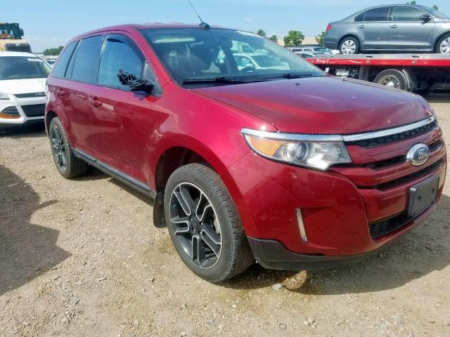 2FMDK4JC1DBB70153 - 2013 FORD EDGE SEL MAROON photo 1