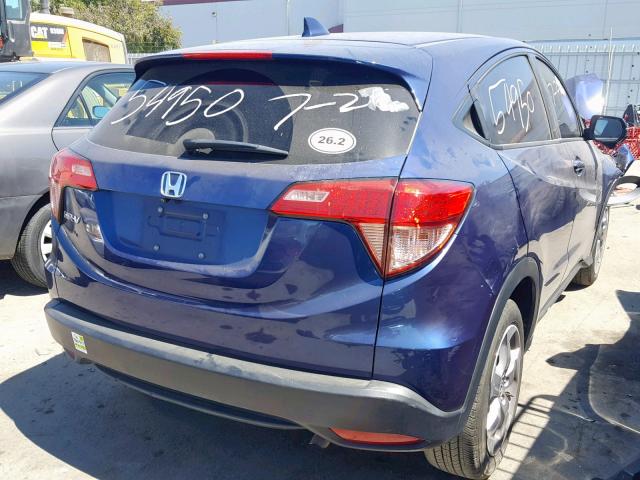 3CZRU5H57GM748044 - 2016 HONDA HR-V EX BLUE photo 4