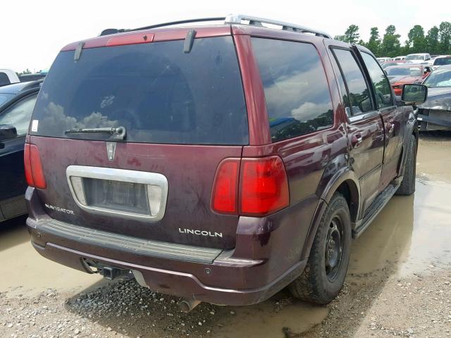 5LMFU27R34LJ31709 - 2004 LINCOLN NAVIGATOR MAROON photo 4