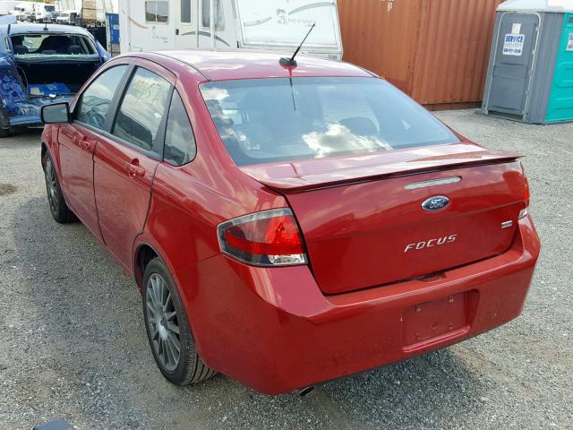 1FAHP3GN3AW287534 - 2010 FORD FOCUS SES RED photo 3