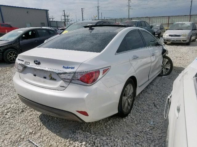 KMHEC4A43EA103576 - 2014 HYUNDAI SONATA HYB WHITE photo 4