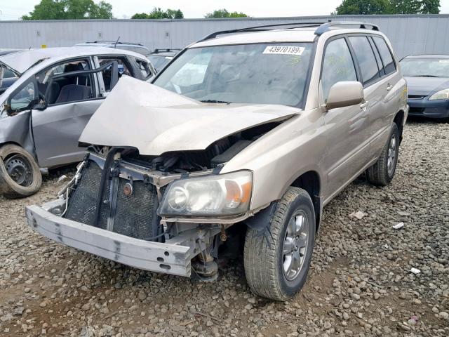 JTEEP21A140052937 - 2004 TOYOTA HIGHLANDER GOLD photo 2