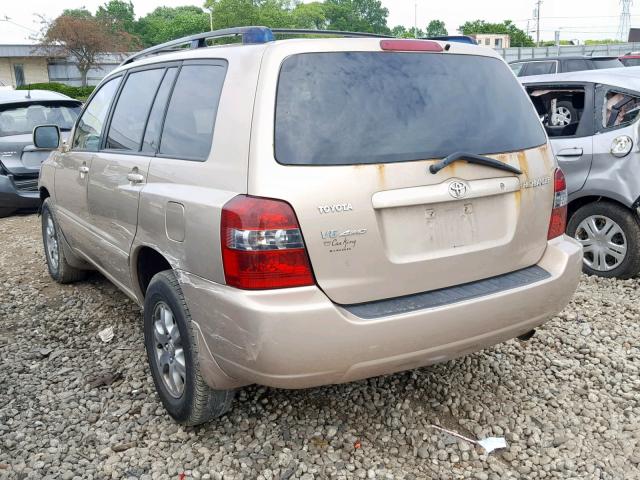 JTEEP21A140052937 - 2004 TOYOTA HIGHLANDER GOLD photo 3