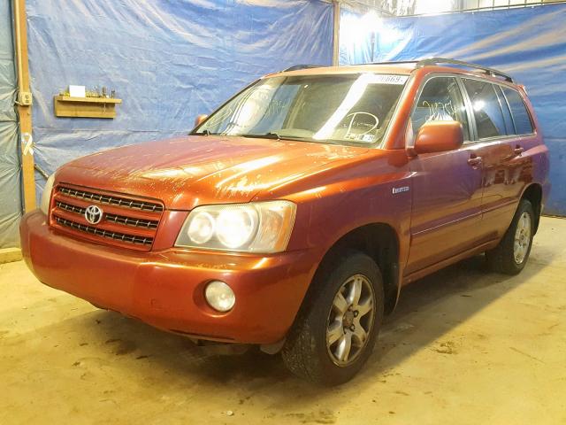 JTEHF21A810013385 - 2001 TOYOTA HIGHLANDER MAROON photo 2