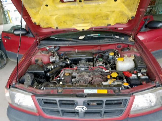 JF1SF6351WH761704 - 1998 SUBARU FORESTER L RED photo 7