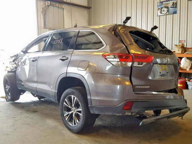 5TDZZRFHXKS324796 - 2019 TOYOTA HIGHLANDER GRAY photo 3