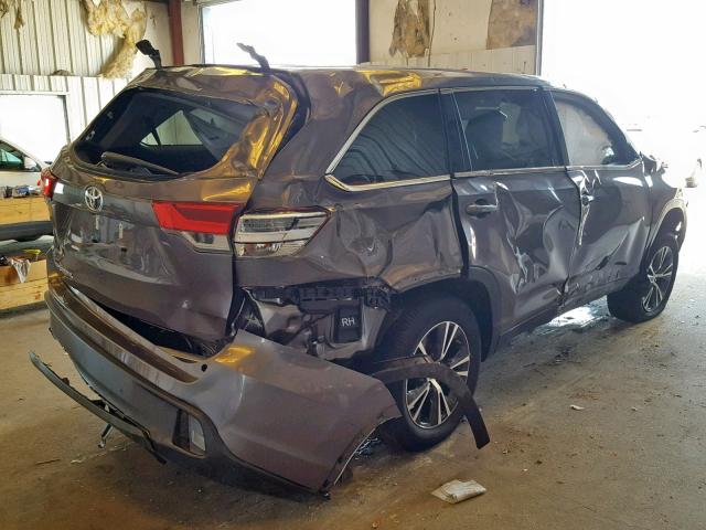 5TDZZRFHXKS324796 - 2019 TOYOTA HIGHLANDER GRAY photo 4