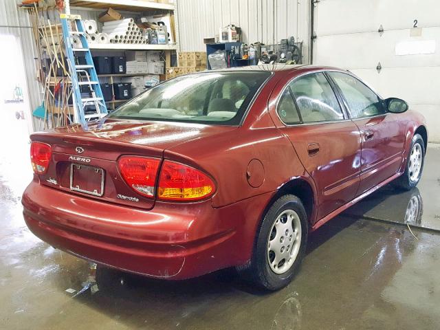 1G3NL52FX3C304824 - 2003 OLDSMOBILE ALERO GL MAROON photo 4