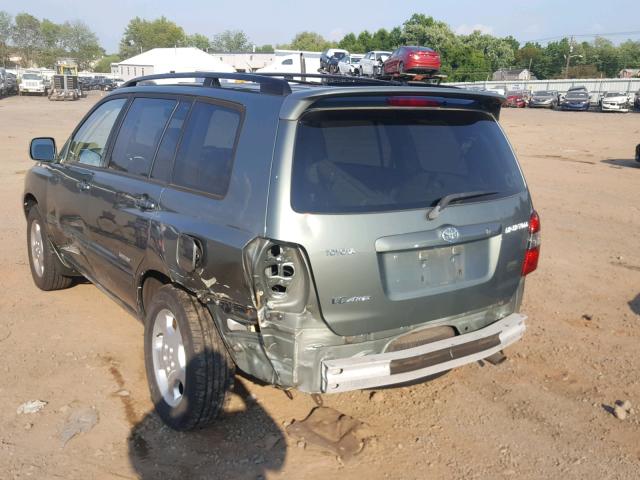 JTEEP21A670191160 - 2007 TOYOTA HIGHLANDER GREEN photo 3