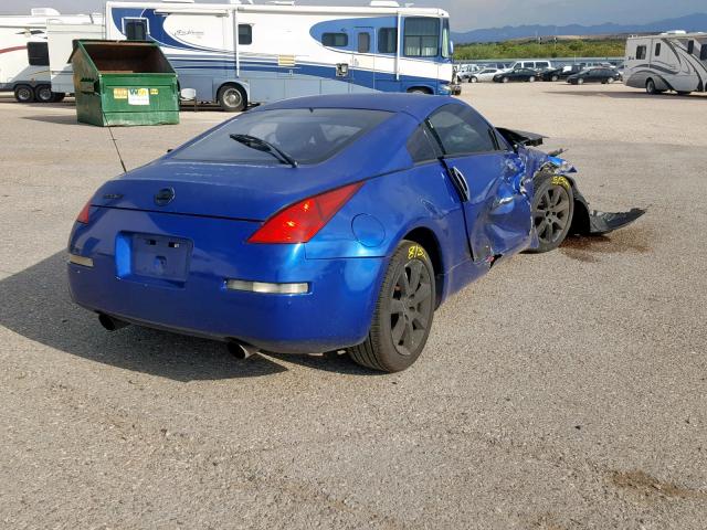 JN1AZ34D93T116330 - 2003 NISSAN 350Z COUPE BLUE photo 4