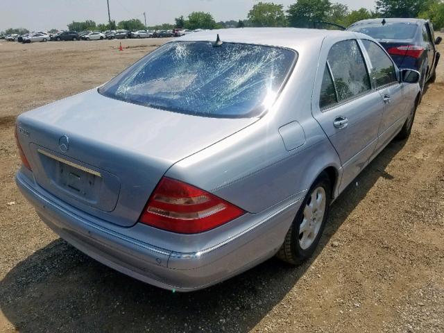 WDBNG75J32A253854 - 2002 MERCEDES-BENZ S 500 BLUE photo 4