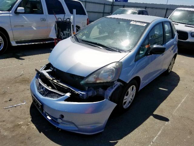 JHMGE8H23AS001846 - 2010 HONDA FIT BLUE photo 2