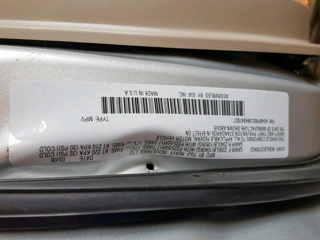 4S4BP85C964347927 - 2006 SUBARU LEGACY OUT SILVER photo 10