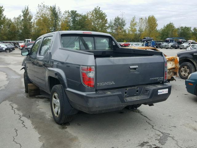 5FPYK1F2XDB013087 - 2013 HONDA RIDGELINE GRAY photo 3