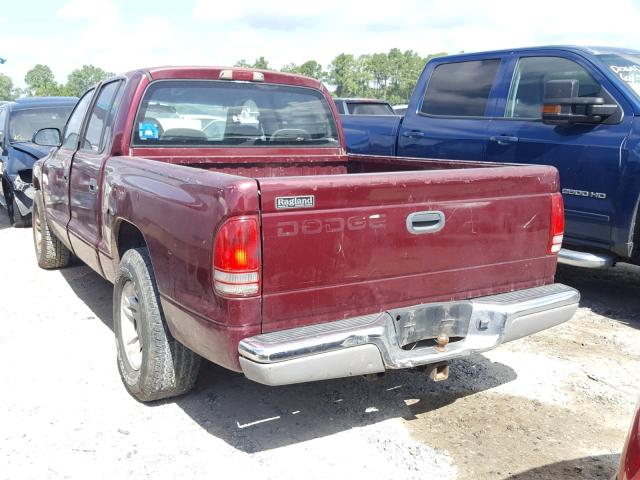 1B7HL2AX51S288346 - 2001 DODGE DAKOTA QUA MAROON photo 3