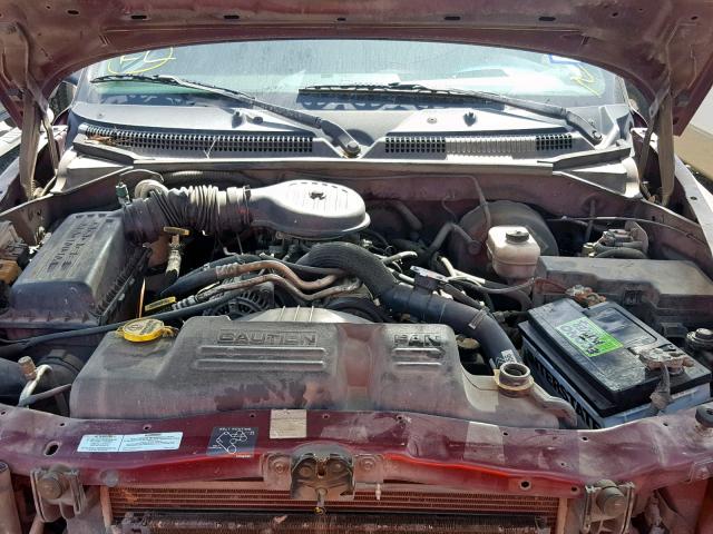 1B7HL2AX51S288346 - 2001 DODGE DAKOTA QUA MAROON photo 7