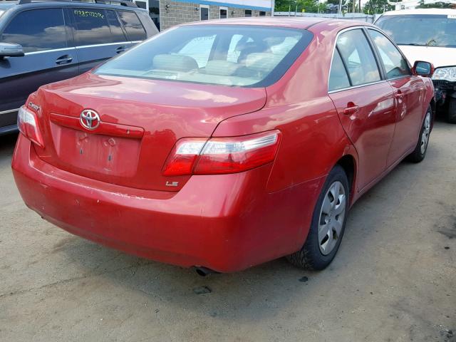4T1BE46K39U348225 - 2009 TOYOTA CAMRY BASE RED photo 4